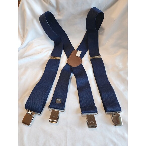 Carhartt Suspenders Men's  Utility 2" Heavy-Duty Silver  Clips Navy Blue 52" - Picture 2 of 7